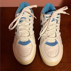 adidas White Sneakers with Light Blue Accents